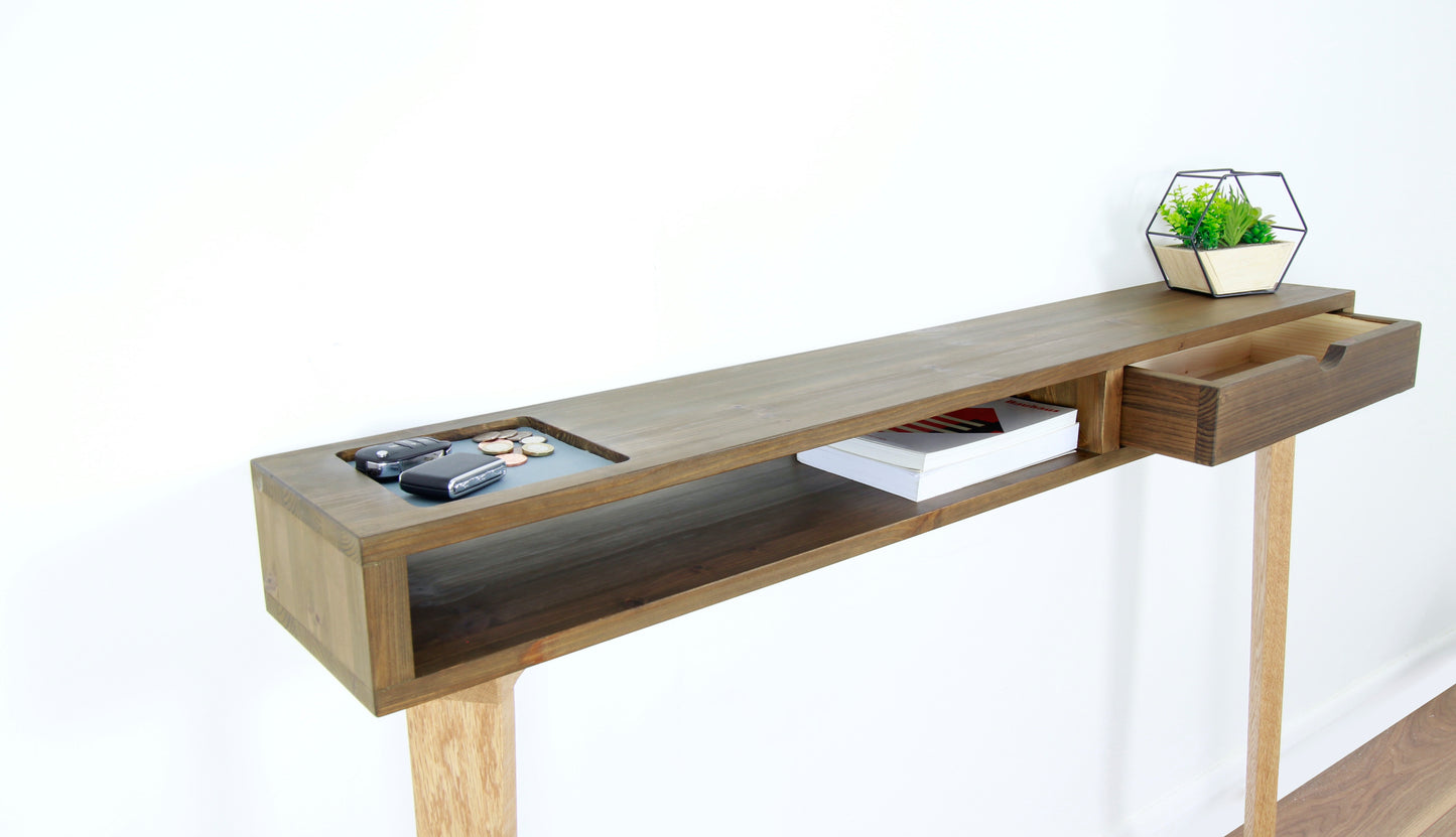 Hallway Table, Sideboard Console Table with a drawer and Solid Oak Legs COLOUR FURNITURE